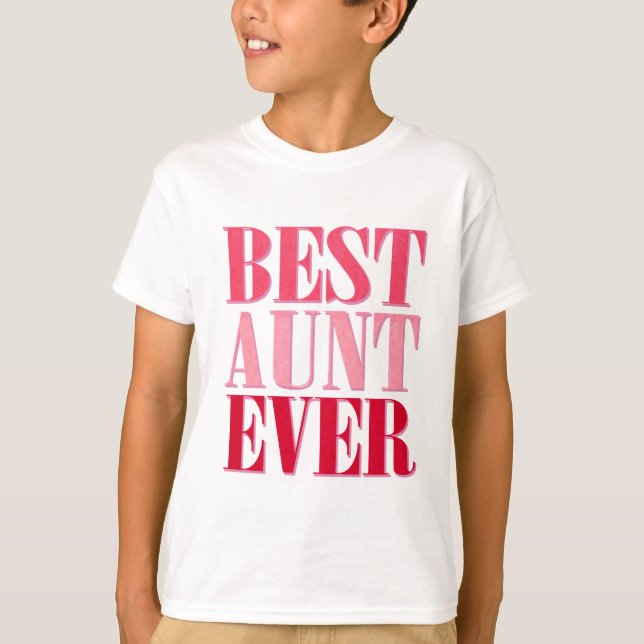 Niedliche Beste Tante je rosa Text T-Shirt (Vorderseite)