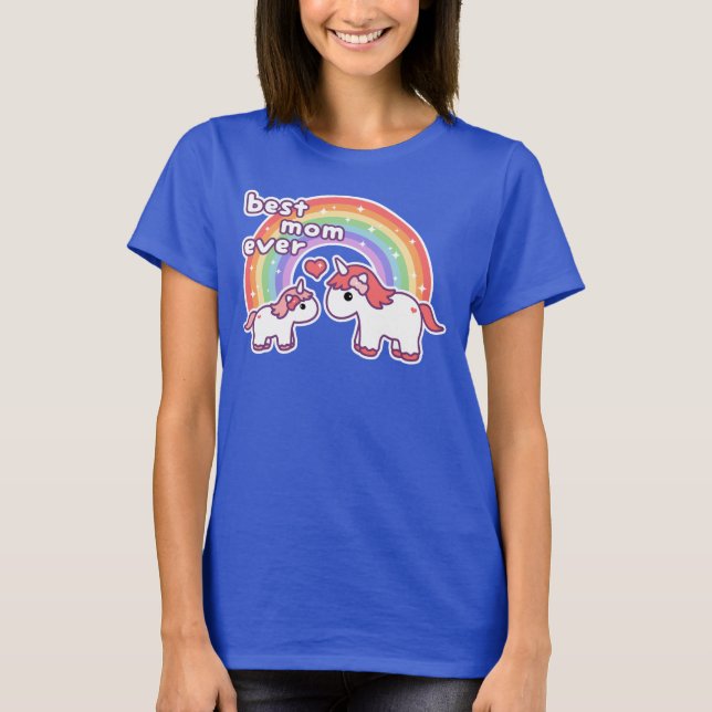 Niedliche beste Unicorn-Mama überhaupt T-Shirt (Vorderseite)