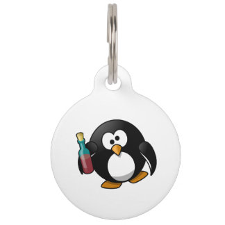 Niedliche betrunkene Penguin-Kunst Haustiermarke