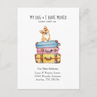 Niedliche Bewegung von Corgi Ankündigung Postkarte