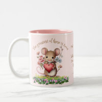 Niedliche Bibelschrift Tasse Maus Herz rosa