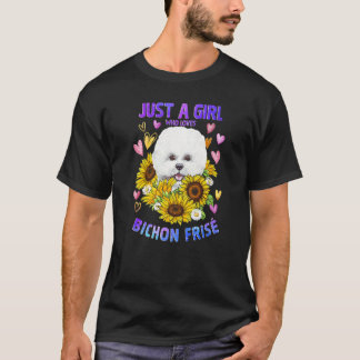 Niedliche Bichon Frisé-Hund liebende Mädchen-Welpe T-Shirt