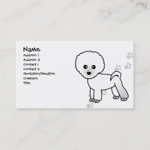 Niedliche Bichon Frise Hundegeschäfts-Karte - Rot Visitenkarte