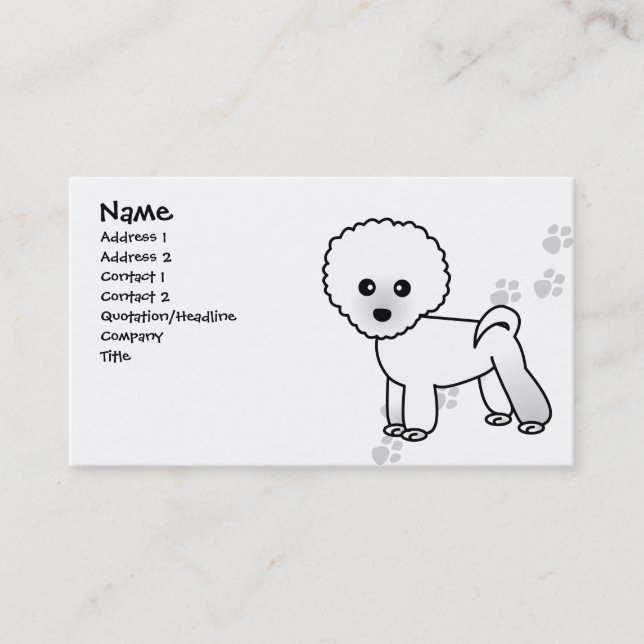 Niedliche Bichon Frise Hundegeschäfts-Karte - Rot Visitenkarte (Vorderseite)
