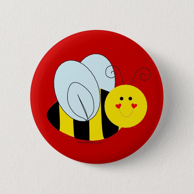 Niedliche Biene Button (Vorderseite)