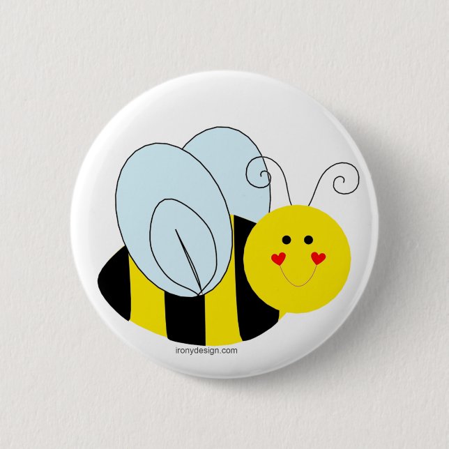 Niedliche Biene Button (Vorderseite)