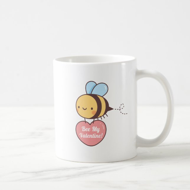 Niedliche Biene Mein Valentin ist mein Valentin Kaffeetasse (Rechts)
