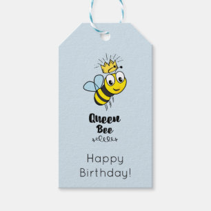 Niedliche Biene mit Crown Happy Birthday Geschenkanhänger