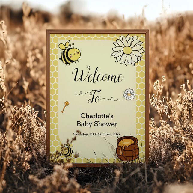 Niedliche Biene mit Sweet Honey Baby Dusche Begrüß Poster (Von Creator hochgeladen)