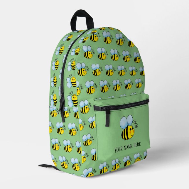 niedliche Biene (Name) Bedruckter Rucksack (Rückseitige Ecke links)