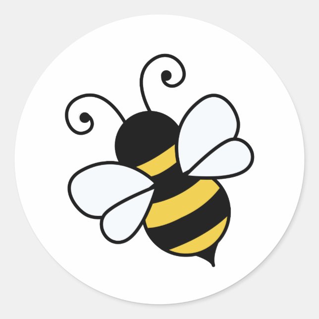 Niedliche Biene Runder Aufkleber (Vorderseite)