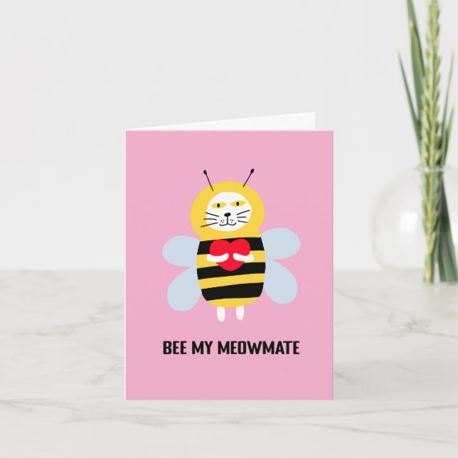 Niedliche Biene sei meine Meowmate Seelenkatze Kat Karte (Vorderseite)