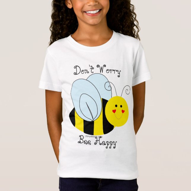 Niedliche Biene sorgen sich nicht die glückliche T-Shirt (Vorderseite)