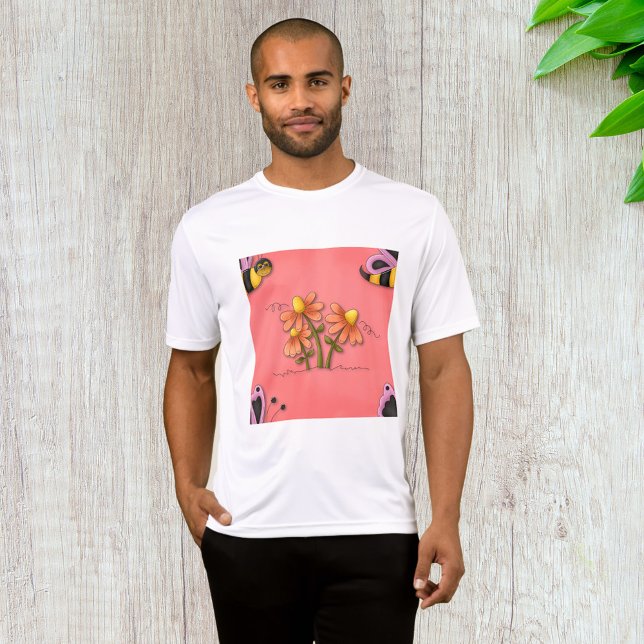 Niedliche Biene und Blume Rosa Frühlingspark T-Shirt (Von Creator hochgeladen)