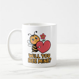 Niedliche Biene Valentine - "Wirst du meine sein?" Kaffeetasse
