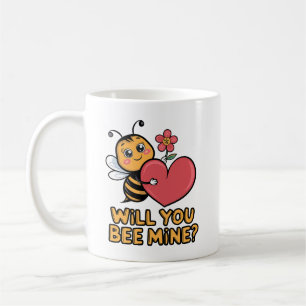 Niedliche Biene Valentine - "Wirst du meine sein?" Kaffeetasse
