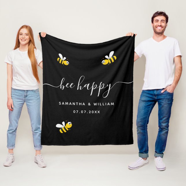 Niedliche Bienen-Hochzeitspaar Fleecedecke (Beispiel)