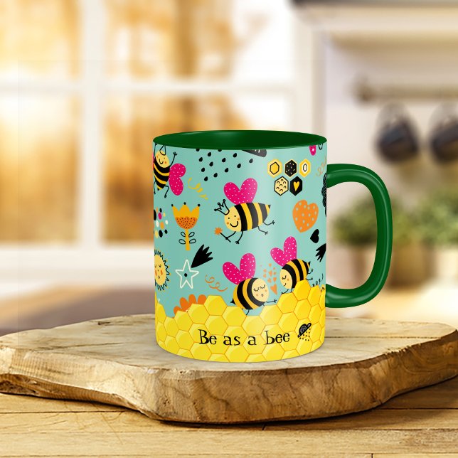 Niedliche Bienen Honigwabenkaffee Tasse (Von Creator hochgeladen)
