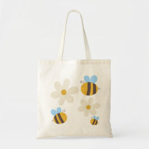Niedliche Bienen mit weißer Blume Tasche-Beutel