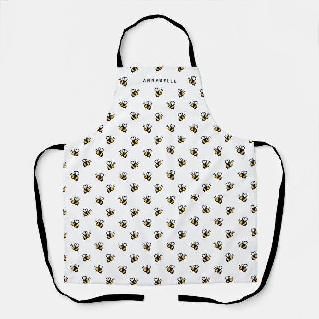 Niedliche Bienen personalisieren Schürze (Vorderseite)