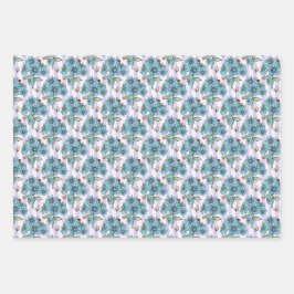 Niedliche Bienen, Schmetterlinge, Blume und Ladybu Geschenkpapier Set