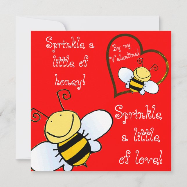 Niedliche Bienen sind meine Valentinische Rote Kar (Vorderseite)