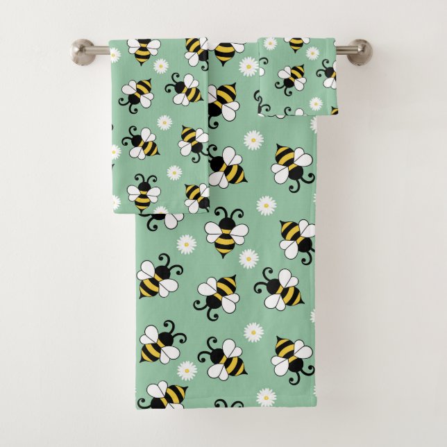 Niedliche Bienen und Blume Badhandtuch Set (Insitu)