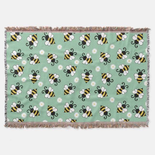 Niedliche Bienen und Blume Decke (Vorderseite)