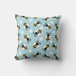 Niedliche Bienen und Blume Kissen