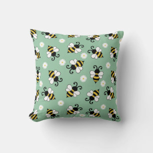 Niedliche Bienen und Blume Kissen