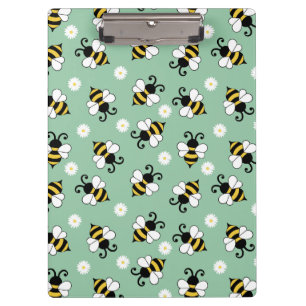 Niedliche Bienen und Blume Klemmbrett