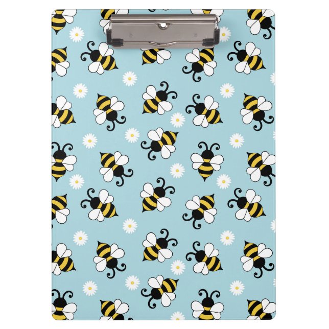 Niedliche Bienen und Blume Klemmbrett (Vorderseite)