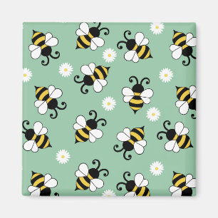 Niedliche Bienen und Blume Magnet