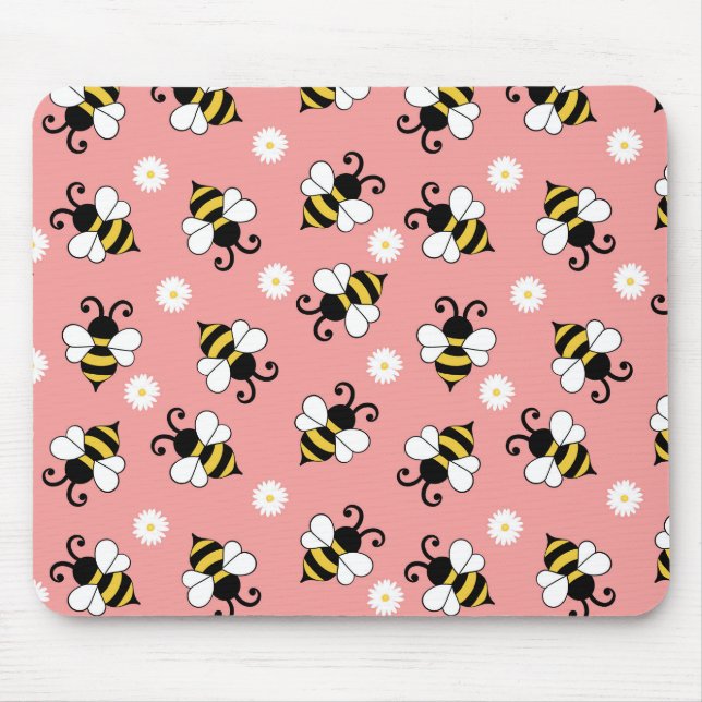 Niedliche Bienen und Blume Mousepad (Vorne)