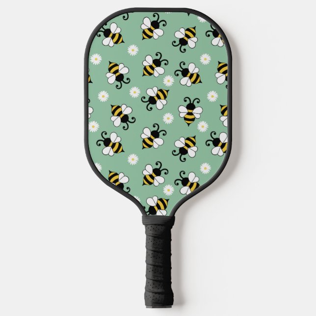 Niedliche Bienen und Blume Pickleball Schläger (Vorderseite)