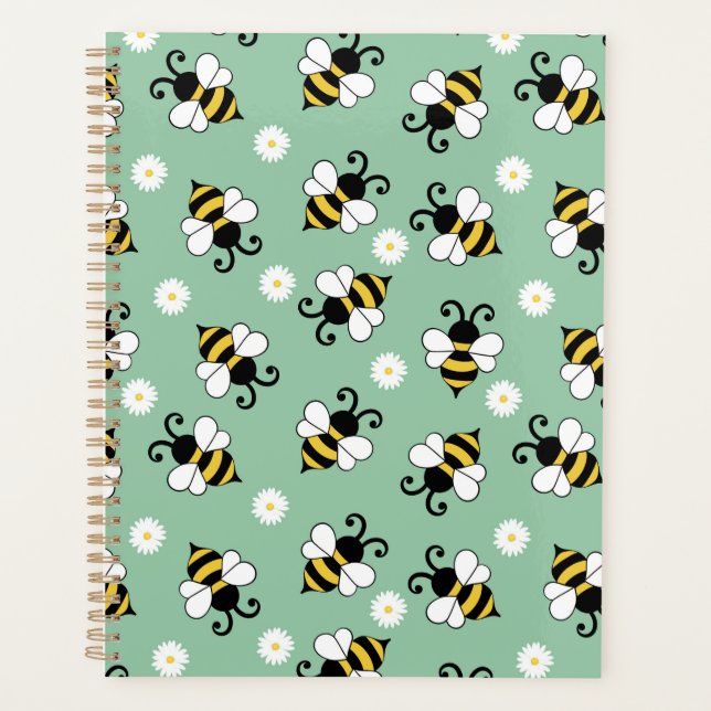 Niedliche Bienen und Blume Planer (Vorderseite)