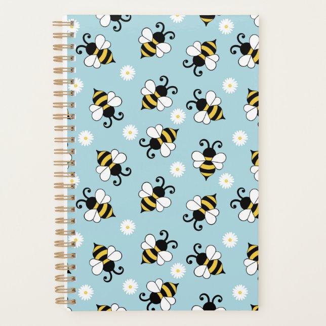 Niedliche Bienen und Blume Planer (Vorderseite)