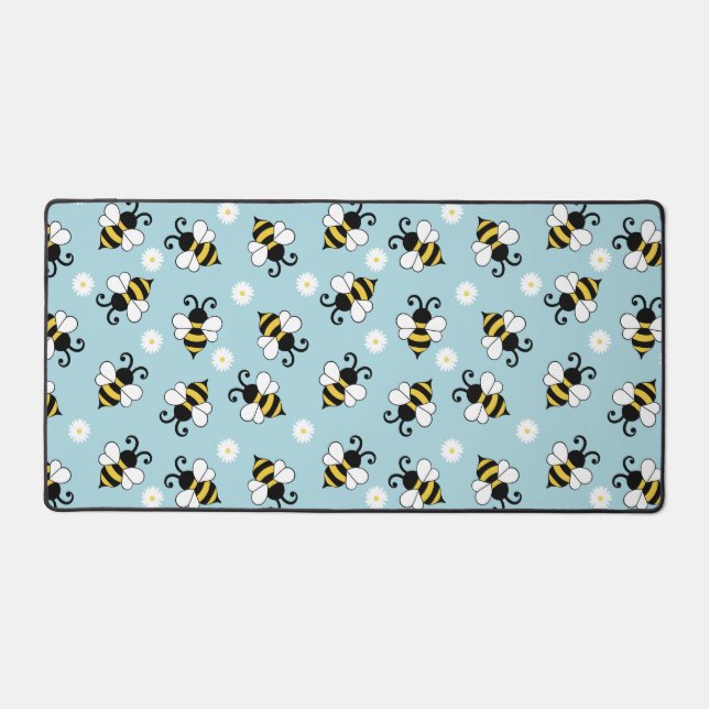 Niedliche Bienen und Blume Schreibtischunterlage (Vorderseite)