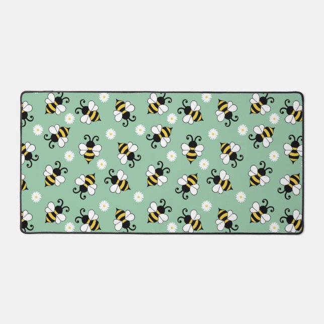 Niedliche Bienen und Blume Schreibtischunterlage (Vorderseite)