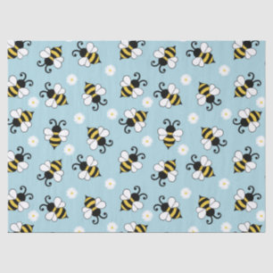 Niedliche Bienen und Blume Seidenpapier