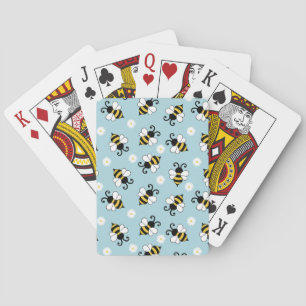 Niedliche Bienen und Blume Spielkarten