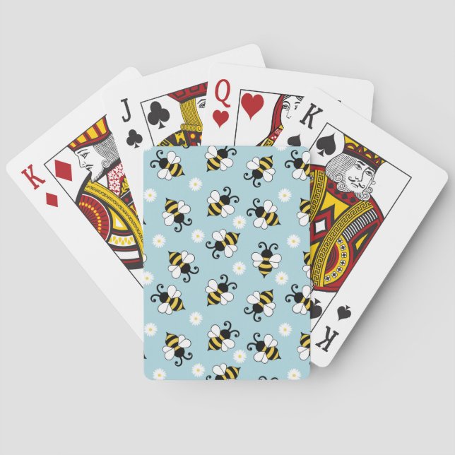 Niedliche Bienen und Blume Spielkarten (Rückseite)