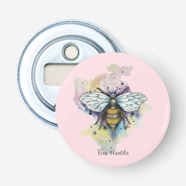 Niedliche Bienen- und Regenbogencreme Flaschenöffner (Vorderseite)