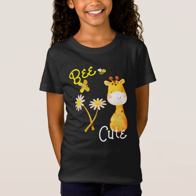 Niedliche Bienengiraffe T-Shirt (Vorderseite)
