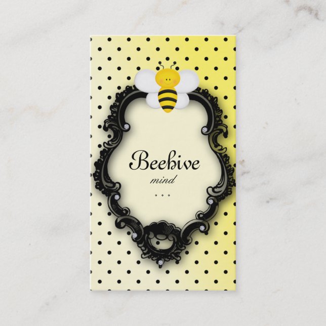Niedliche Bienenkarte Polka Dot Visitenkarte (Vorderseite)