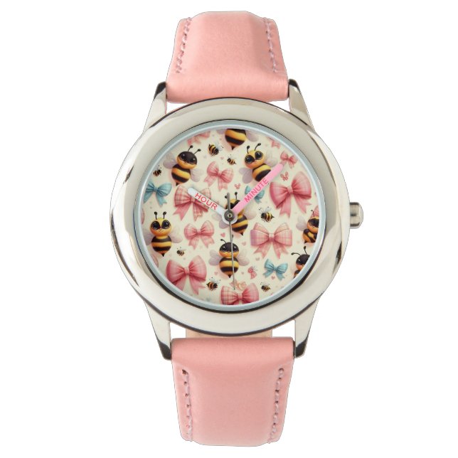 Niedliche Bienenkinderwache Armbanduhr (Vorderseite)