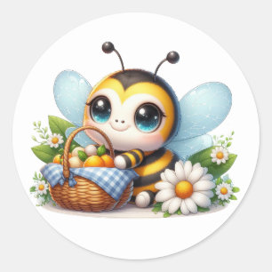 Niedliche Bienenkleber Runder Aufkleber