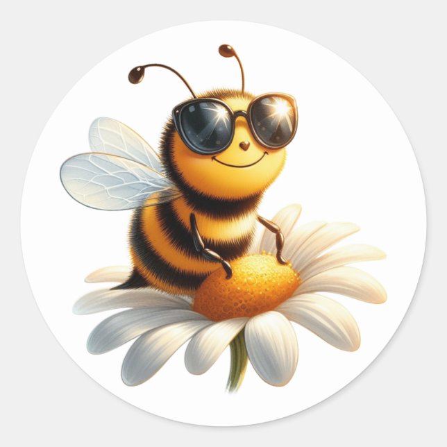 Niedliche Bienenkleber Runder Aufkleber (Vorderseite)