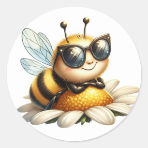 Niedliche Bienenkleber Runder Aufkleber