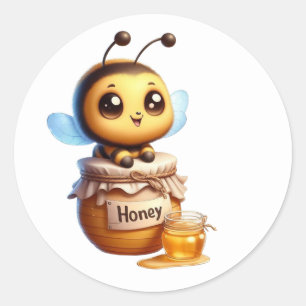 Niedliche Bienenkleber Runder Aufkleber